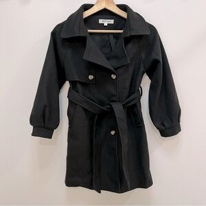 CHILDREN’S Grace Karin black belted felt pea coat